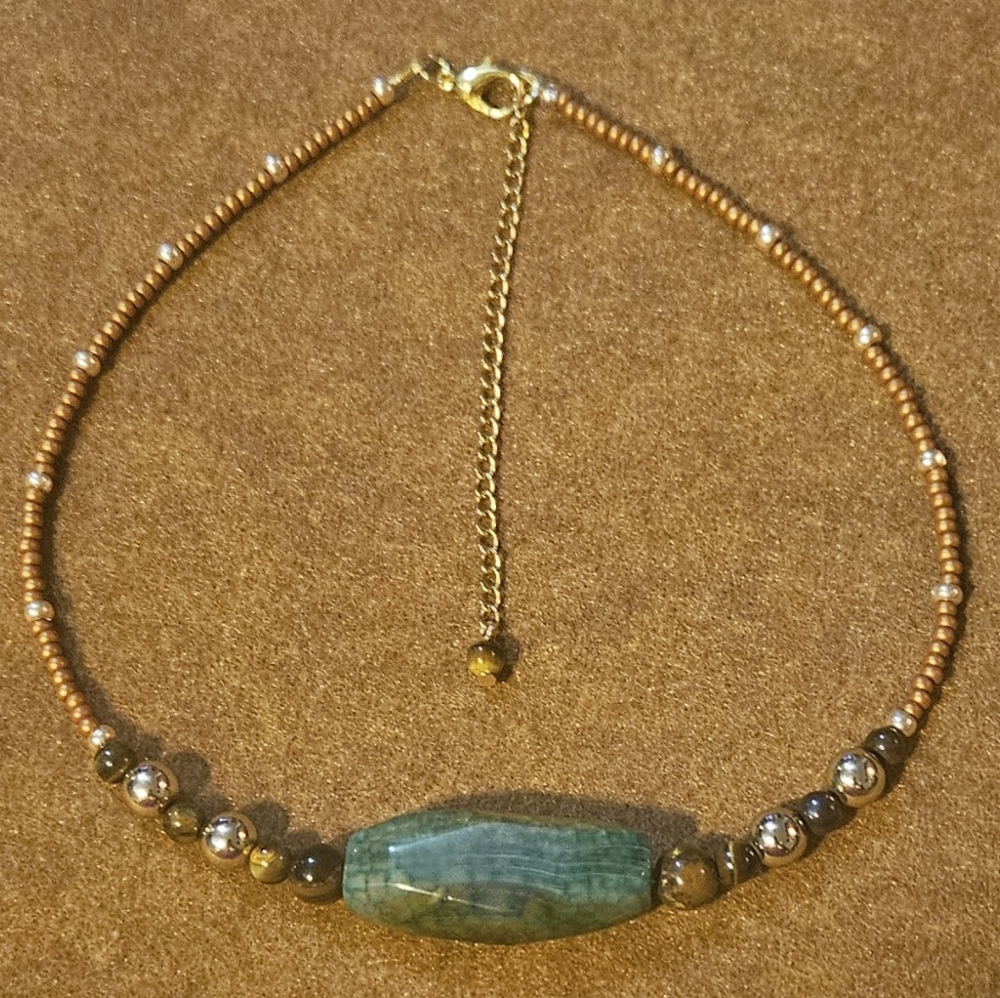 Agate Stone W/ Tigers Eye Choker/Necklace
